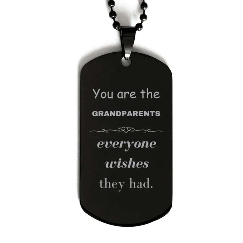 Grandparents Black Dog Tag, Everyone wishes they had, Inspirational Dog Tag Necklace For Grandparents, Grandparents Gifts, Birthday Christmas Unique Gifts For Grandparents