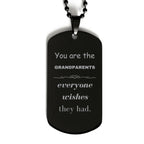 Grandparents Black Dog Tag, Everyone wishes they had, Inspirational Dog Tag Necklace For Grandparents, Grandparents Gifts, Birthday Christmas Unique Gifts For Grandparents