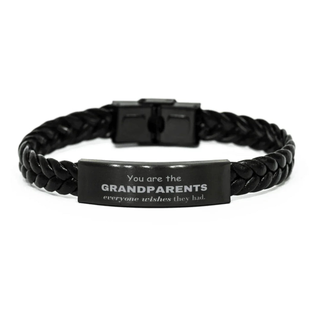 Grandparents Braided Leather Bracelet, Everyone wishes they had, Inspirational Bracelet For Grandparents, Grandparents Gifts, Birthday Christmas Unique Gifts For Grandparents