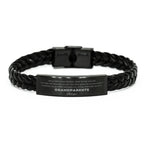 Grandparents Braided Leather Engraved Bracelet - Always Follow your Dreams - Birthday, Christmas Holiday Jewelry Gift