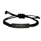 Grandparents Long Distance Relationship Gifts, No matter the miles that separate us, Cute Love Black Rope Bracelet For Grandparents, Birthday Christmas Unique Gifts For Grandparents