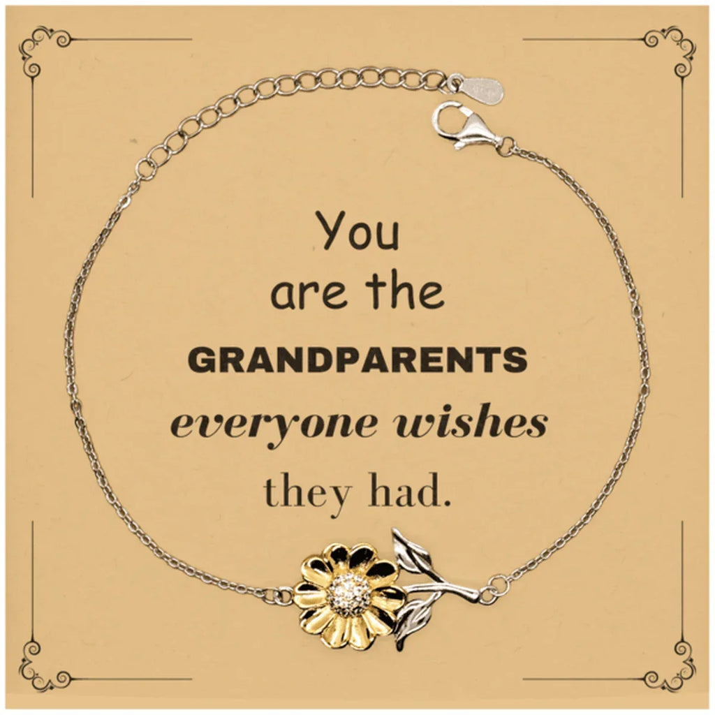 Grandparents Sunflower Bracelet, Everyone wishes they had, Inspirational Bracelet For Grandparents, Grandparents Gifts, Birthday Christmas Unique Gifts For Grandparents