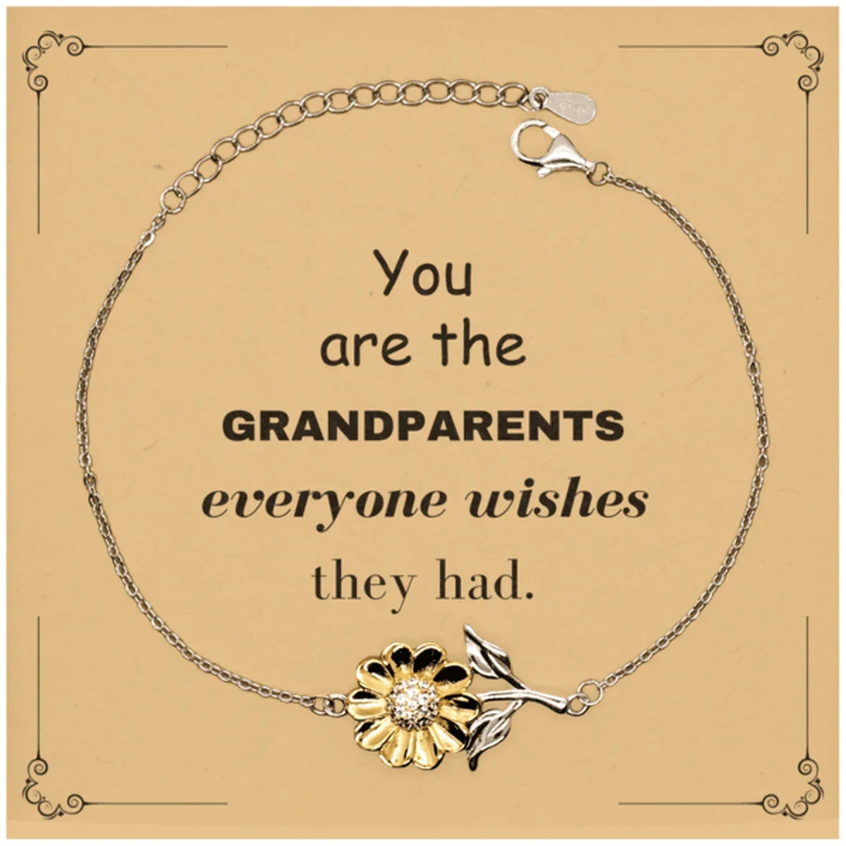 Grandparents Sunflower Bracelet, Everyone wishes they had, Inspirational Bracelet For Grandparents, Grandparents Gifts, Birthday Christmas Unique Gifts For Grandparents