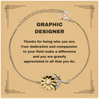 Graphic Designer Sunflower Bracelet - Thanks for being who you are - Birthday Christmas Jewelry Gifts Coworkers Colleague Boss