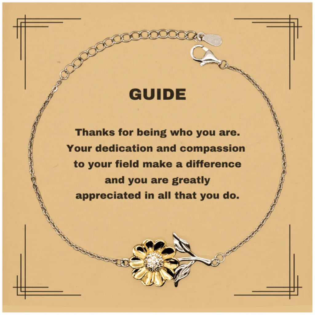 Guide Sunflower Bracelet - Thanks for being who you are - Birthday Christmas Jewelry Gifts Coworkers Colleague Boss