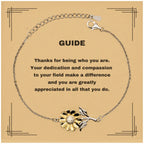 Guide Sunflower Bracelet - Thanks for being who you are - Birthday Christmas Jewelry Gifts Coworkers Colleague Boss