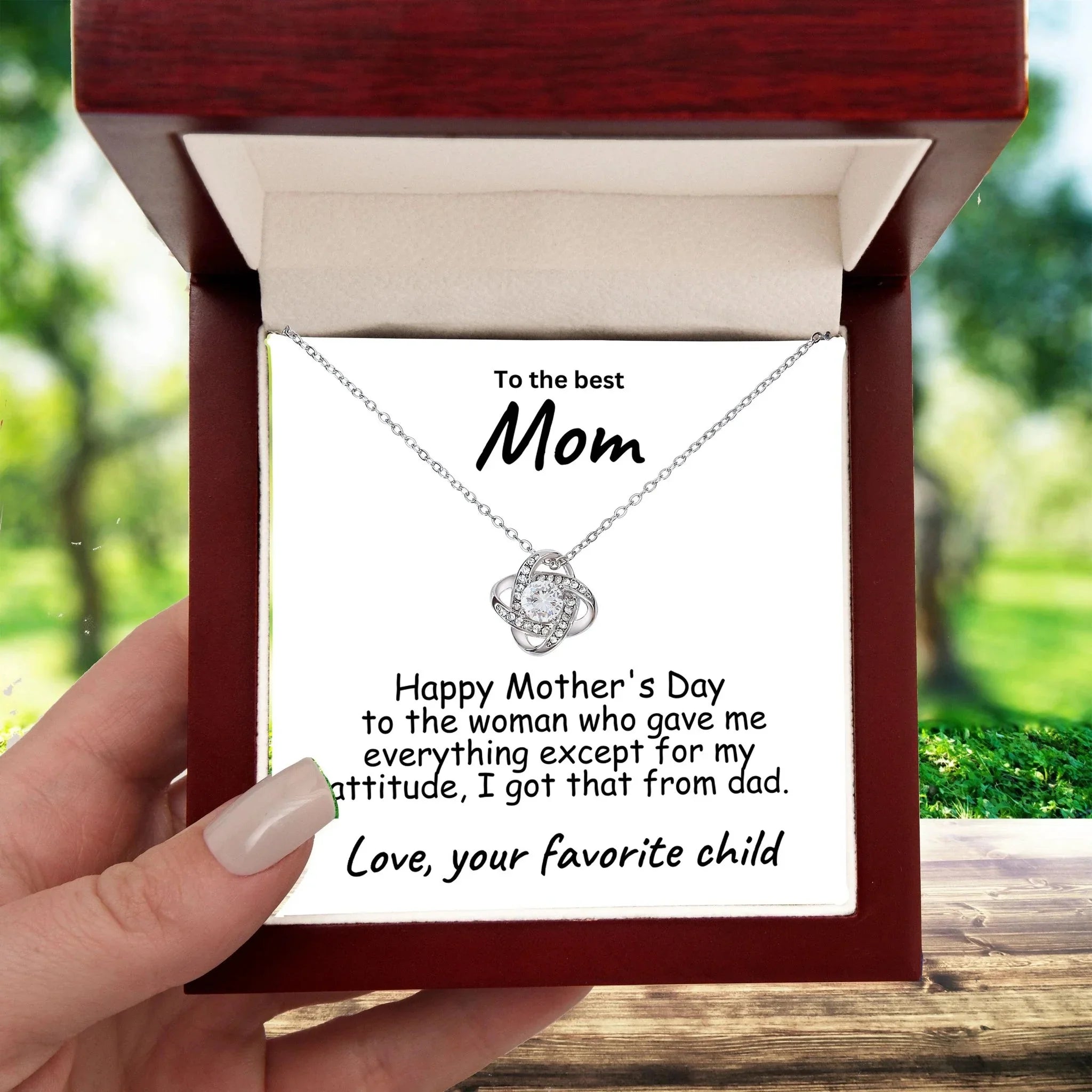 Happy Mother's Day to My Mom Love Knot Necklace