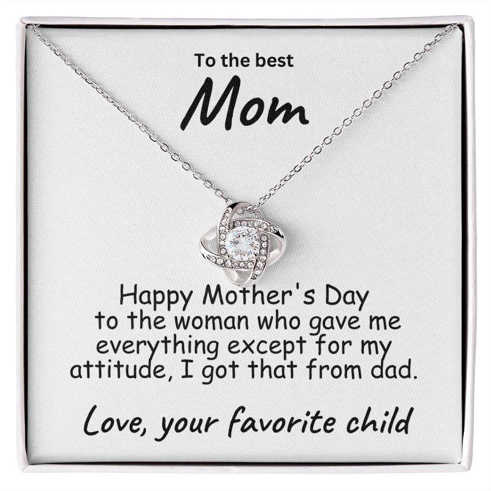 Happy Mother's Day to My Mom Love Knot Necklace