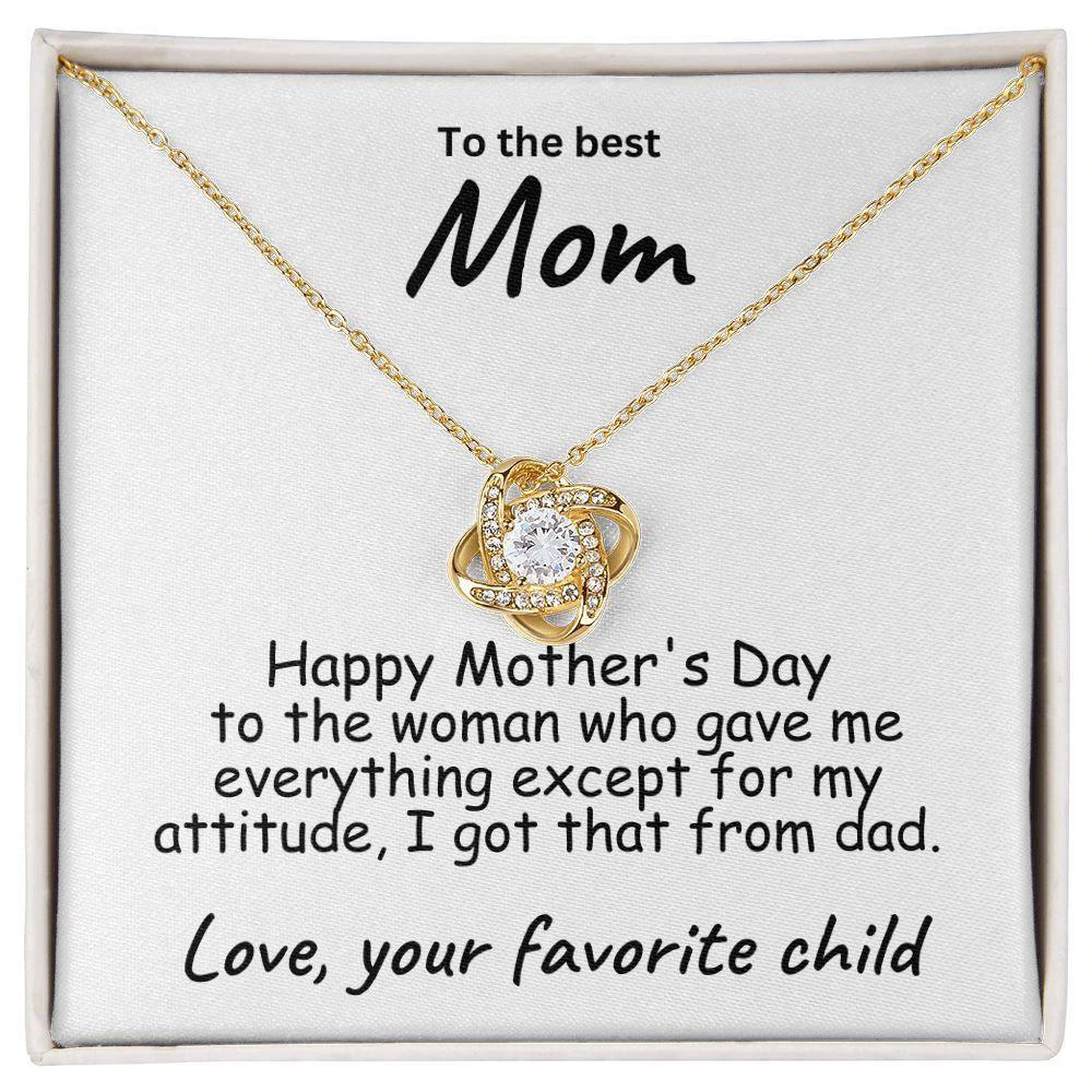 Happy Mother's Day to My Mom Love Knot Necklace