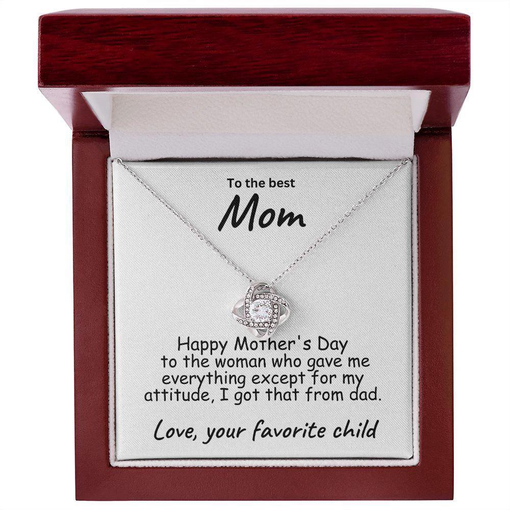 Happy Mother's Day to My Mom Love Knot Necklace