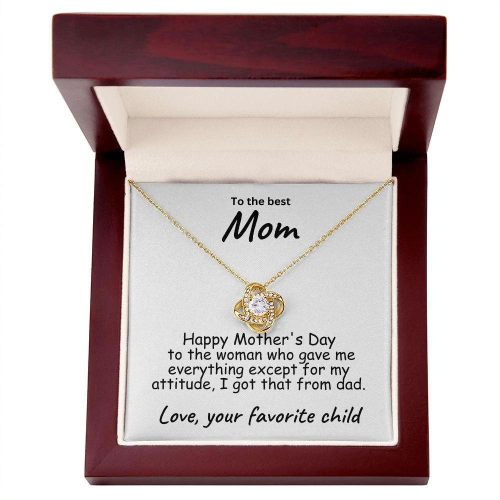 Happy Mother's Day to My Mom Love Knot Necklace