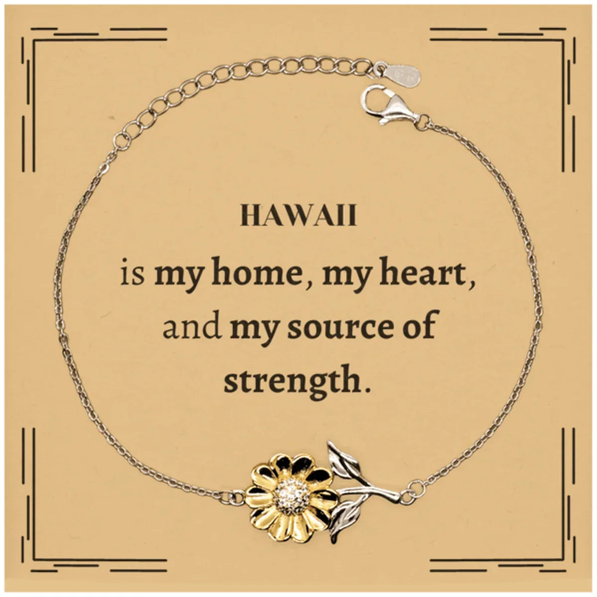 Hawaii is my home Gifts, Lovely Hawaii Birthday Christmas Sunflower Bracelet For People from Hawaii, Men, Women, Friends