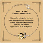 Health and Safety Inspector Sunflower Bracelet - Thanks for being who you are - Birthday Christmas Jewelry Gifts Coworkers Colleague Boss