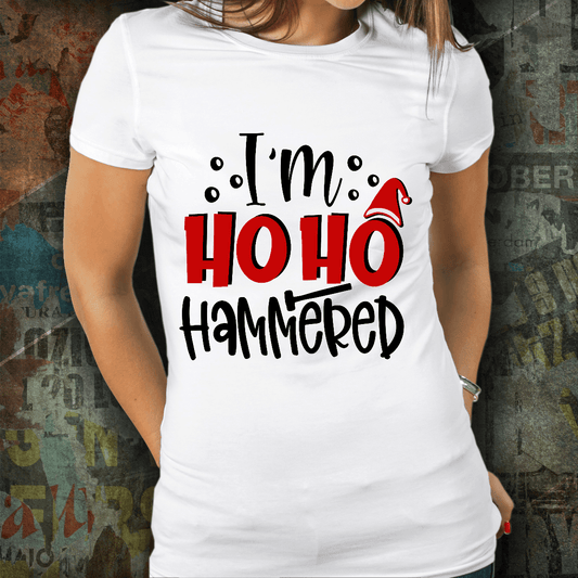 Funny Holiday Tee Shirt -I'm Ho Ho Hammered - Mallard Moon Gift Shop