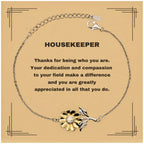 Housekeeper Sunflower Bracelet - Thanks for being who you are - Birthday Christmas Jewelry Gifts Coworkers Colleague Boss