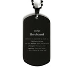 Husband Black Dog Tag Gifts, To My Husband You are braver than you believe, stronger than you seem, Inspirational Gifts For Husband Engraved, Birthday, Christmas Gifts For Husband Men Women