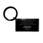 Husband Black Engraved Keyring - Always Follow your Dreams - Birthday, Christmas Holiday Jewelry Gift