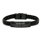 Husband Long Distance Relationship Gifts, No matter the miles that separate us, Cute Love Braided Leather Bracelet For Husband, Birthday Christmas Unique Gifts For Husband