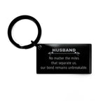 Husband Long Distance Relationship Gifts, No matter the miles that separate us, Cute Love Keychain For Husband, Birthday Christmas Unique Gifts For Husband