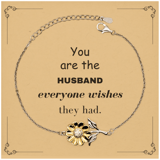 Husband Sunflower Bracelet, Everyone wishes they had, Inspirational Bracelet For Husband, Husband Gifts, Birthday Christmas Unique Gifts For Husband - Mallard Moon Gift Shop