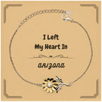 I Left My Heart In Arizona Gifts, Meaningful Arizona State for Friends, Men, Women. Sunflower Bracelet for Arizona People