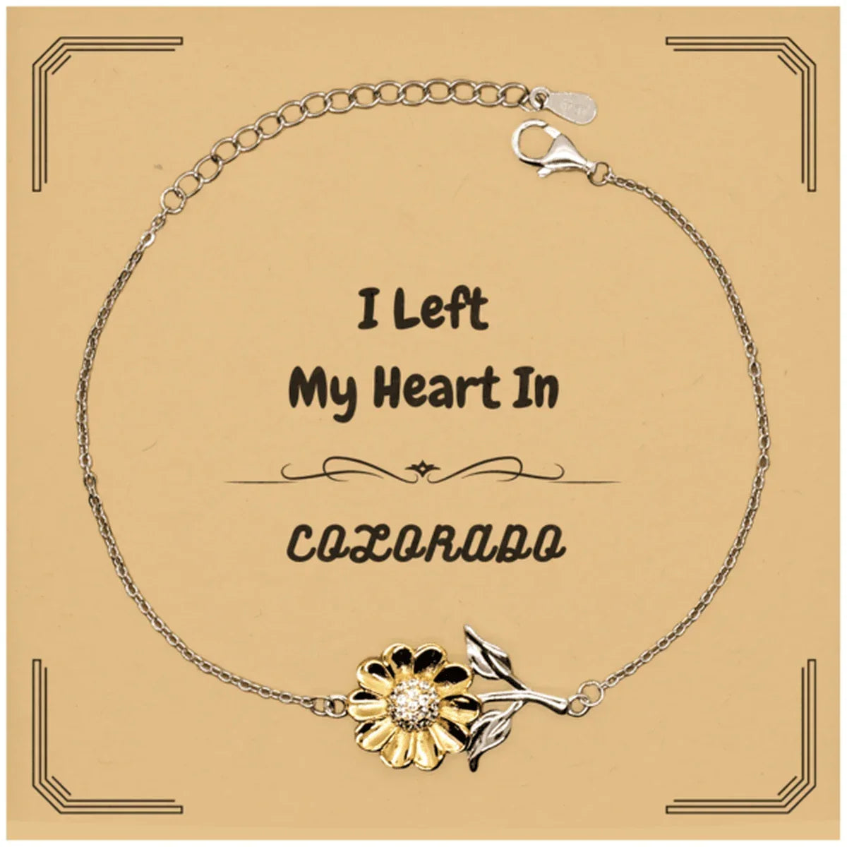 I Left My Heart In Colorado Gifts, Meaningful Colorado State for Friends, Men, Women. Sunflower Bracelet for Colorado People