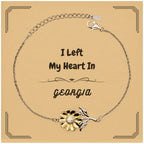 I Left My Heart In Georgia Gifts, Meaningful Georgia State for Friends, Men, Women. Sunflower Bracelet for Georgia People