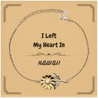 I Left My Heart In Hawaii Gifts, Meaningful Hawaii State for Friends, Men, Women. Sunflower Bracelet for Hawaii People