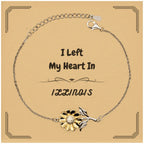 I Left My Heart In Illinois Gifts, Meaningful Illinois State for Friends, Men, Women. Sunflower Bracelet for Illinois People