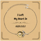 I Left My Heart In Kansas Gifts, Meaningful Kansas State for Friends, Men, Women. Sunflower Bracelet for Kansas People
