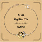 I Left My Heart In Maine Gifts, Meaningful Maine State for Friends, Men, Women. Sunflower Bracelet for Maine People