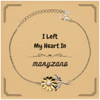 I Left My Heart In Maryland Gifts, Meaningful Maryland State for Friends, Men, Women. Sunflower Bracelet for Maryland People