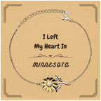 I Left My Heart In Minnesota Gifts, Meaningful Minnesota State for Friends, Men, Women. Sunflower Bracelet for Minnesota People