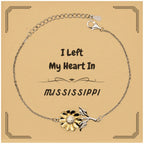 I Left My Heart In Mississippi Gifts, Meaningful Mississippi State for Friends, Men, Women. Sunflower Bracelet for Mississippi People