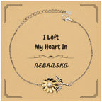 I Left My Heart In Nebraska Gifts, Meaningful Nebraska State for Friends, Men, Women. Sunflower Bracelet for Nebraska People