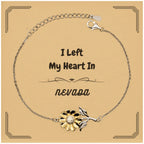 I Left My Heart In Nevada Gifts, Meaningful Nevada State for Friends, Men, Women. Sunflower Bracelet for Nevada People