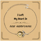 I Left My Heart In New Hampshire Gifts, Meaningful New Hampshire State for Friends, Men, Women. Sunflower Bracelet for New Hampshire People