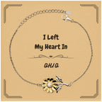 I Left My Heart In Ohio Gifts, Meaningful Ohio State for Friends, Men, Women. Sunflower Bracelet for Ohio People