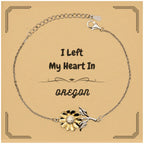I Left My Heart In Oregon Gifts, Meaningful Oregon State for Friends, Men, Women. Sunflower Bracelet for Oregon People