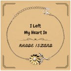 I Left My Heart In Rhode Island Gifts, Meaningful Rhode Island State for Friends, Men, Women. Sunflower Bracelet for Rhode Island People