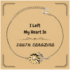 I Left My Heart In South Carolina Gifts, Meaningful South Carolina State for Friends, Men, Women. Sunflower Bracelet for South Carolina People