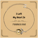 I Left My Heart In Tennessee Gifts, Meaningful Tennessee State for Friends, Men, Women. Sunflower Bracelet for Tennessee People