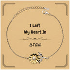 I Left My Heart In Utah Gifts, Meaningful Utah State for Friends, Men, Women. Sunflower Bracelet for Utah People