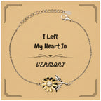 I Left My Heart In Vermont Gifts, Meaningful Vermont State for Friends, Men, Women. Sunflower Bracelet for Vermont People