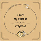 I Left My Heart In Virginia Gifts, Meaningful Virginia State for Friends, Men, Women. Sunflower Bracelet for Virginia People