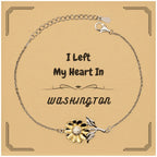 I Left My Heart In Washington Gifts, Meaningful Washington State for Friends, Men, Women. Sunflower Bracelet for Washington People