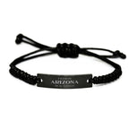 I'm from Arizona, Deal with it, Proud Arizona State Gifts, Arizona Black Rope Bracelet Gift Idea, Christmas Gifts for Arizona People, Coworkers, Colleague