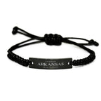 I'm from Arkansas, Deal with it, Proud Arkansas State Gifts, Arkansas Black Rope Bracelet Gift Idea, Christmas Gifts for Arkansas People, Coworkers, Colleague