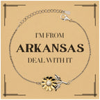 I'm from Arkansas, Deal with it, Proud Arkansas State Gifts, Arkansas Sunflower Bracelet Gift Idea, Christmas Gifts for Arkansas People, Coworkers, Colleague