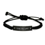 I'm from Colorado, Deal with it, Proud Colorado State Black Rope Bracelet Gift Idea